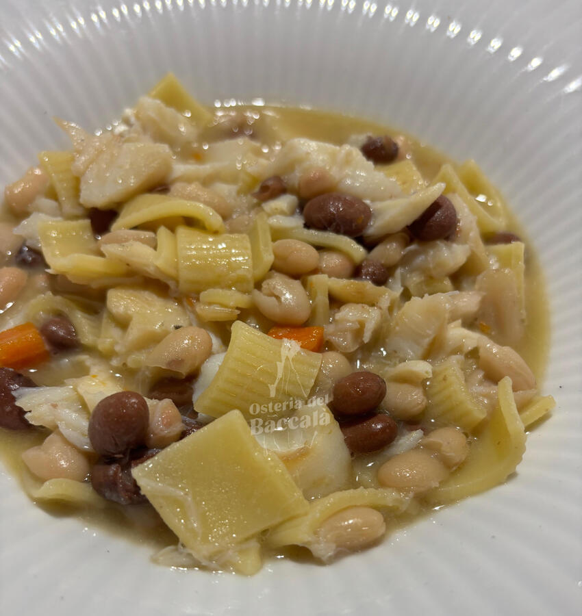 Pasta e fagioli con baccalà