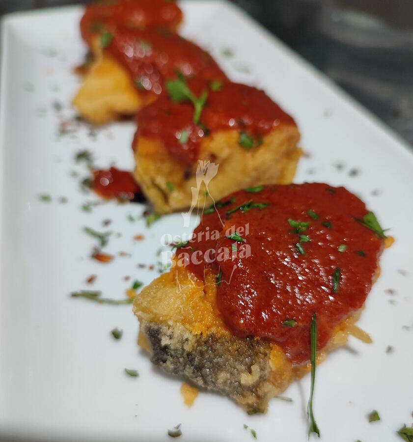 Baccalà “Don Raffaele” fritto con salsa concentrata piccante