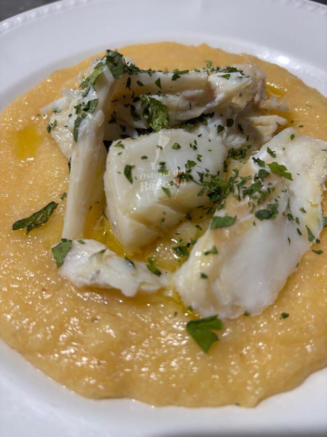 Baccalà con polenta in bianco